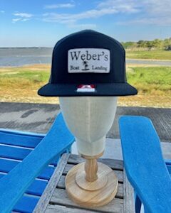 Black 7 panel Trucker style hat