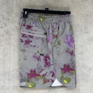 XL Gray Purple Green Tie-Dye Board Shorts