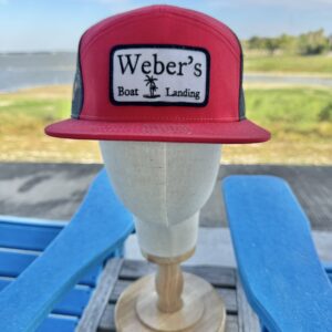Red/Black 7 panel Trucker style hat